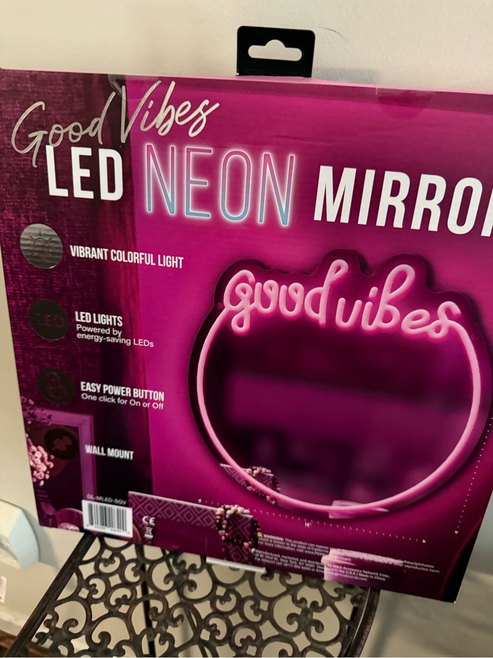 Pink LED Neon Mirror - - Picture 2 of 2